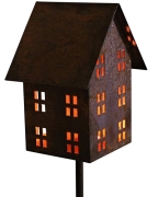 Windlicht Haus auf Stab Eckig